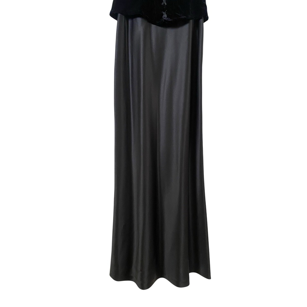 VTG Papell Boutique Sleeveless Evening Gown Velvet Lace Up Faux Corset Size 8 - Picture 6 of 10